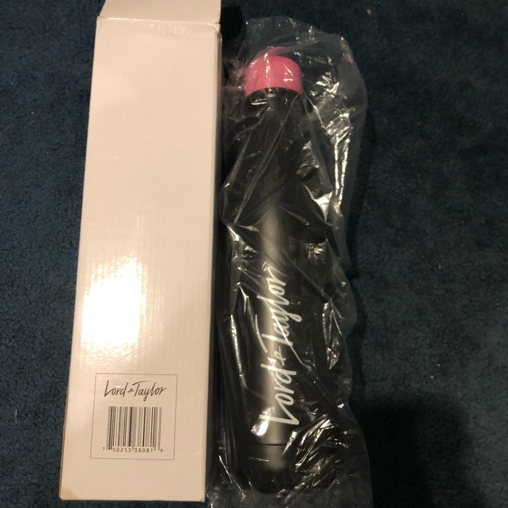 NEW in box Lord & Taylor rare black metal water bottle